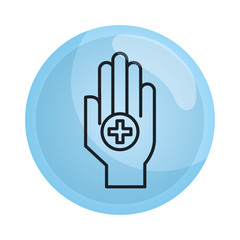 Poster - hand with medical cross icon