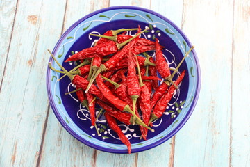 Wall Mural - Piments rouge sec dans un bol