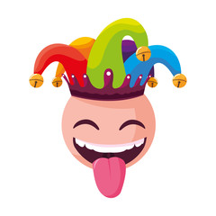 Sticker - crazy emoticon with joker hat