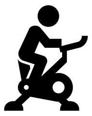 Poster - Person Riding Exercise Bike Vector Icon