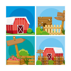 Poster - Set of farm fresh cartoons