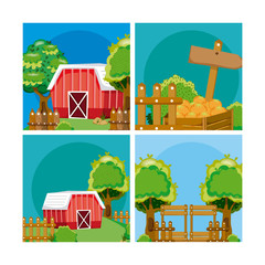 Poster - Set of farm fresh cartoons