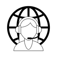 Sticker - Call center customer service black and white