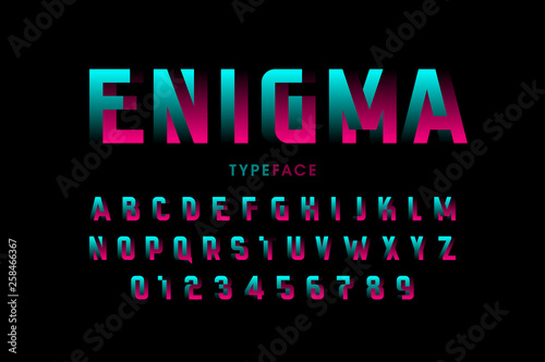 Cuadros en Lienzo Impossible shape font design, alphabet letters and numbers