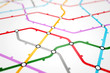 © faraktinov - Colorful metro scheme, railway transport or city bus map