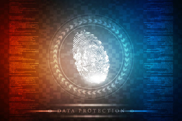 Poster - Fingerprint Scanning Technology Concept 2d Illustration
