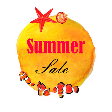 Watercolor summer illustration