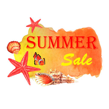 Watercolor summer illustration