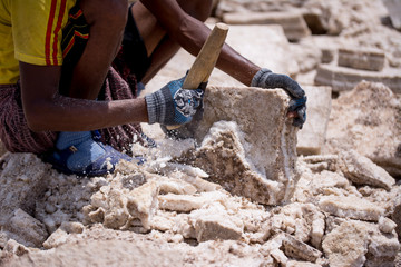 Wall Mural - Working tribe Afar in Danakil