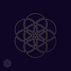 Wall Mural - Abstract design element, flower of life. Vector illustration