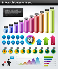 Poster - Infographics collection vector graph and charts design elements and data visualization icons set.