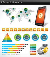 Poster - Infographics collection vector graph and charts design elements and data visualization icons set.