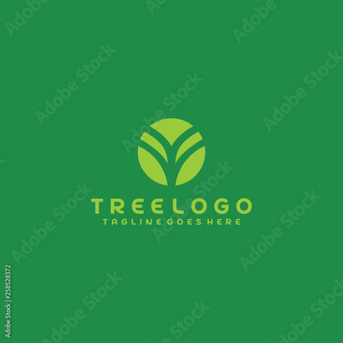 Tree Logo Flat Icon Eco Vector Modern Symbol Nature Logo