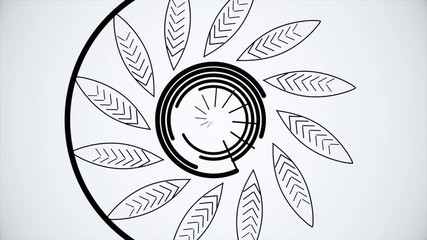 Poster - Drawing background with black and white concentric lines. Abstraction of drawing lines.