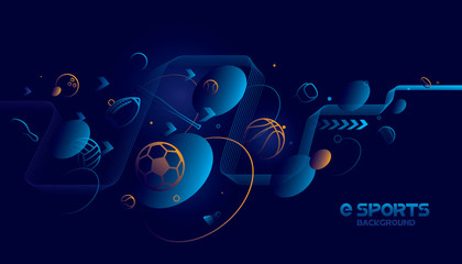 Wall Mural - Vector esports with futuristic technology background design.