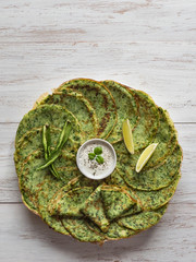 Spinach Adai - Indian green pancakes. Ramadan food