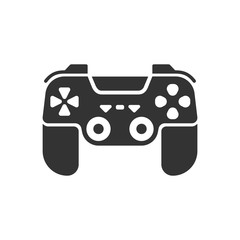 Fototapete - Vector illustration of the gamepad black on white.