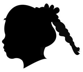 Sticker - a girl head silhouette vector