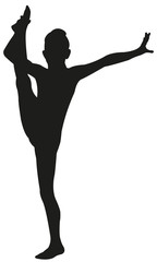 Canvas Print - Gymnast girl silhouette vector