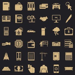 Poster - Credit icons set. Simple style of 36 credit vector icons for web for any design
