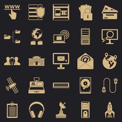 Poster - Hacker icons set. Simple set of 25 hacker vector icons for web for any design