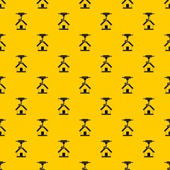 Poster - 3d printer printing house pattern seamless vector repeat geometric yellow for any design