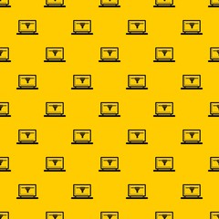 Poster - Laptop with 3D design pattern seamless vector repeat geometric yellow for any design