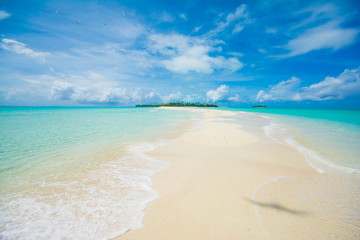 Tropical Paradise, Blue sea, white sand, summer, Beach in Kayangel, Palau, Pacific island