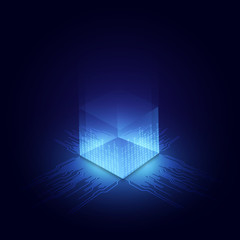 Poster - abstract circuit networking blockchain concept background. vector illustration eps10