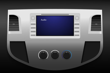 blank display screen in car. vector illustration eps10