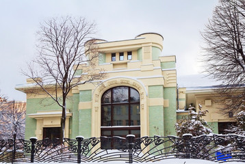 Wall Mural - Moscow, Russia, architecture, mansion . This house was built in 1901-1904. The building has been occupied by the Australian Embassy since 1959. An eleven-meter arched window in a frame of two turrets 