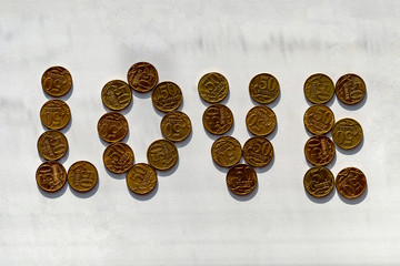 coins on a white background