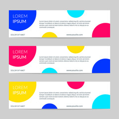 Wall Mural - web banner design with colorful circles. design template for website, header or footer. business car