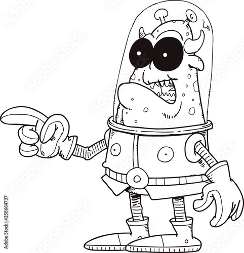 Fotografía Cute cartoon alien drawing