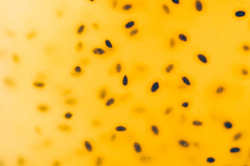 Wall Mural - Passion Fruit Smoothie Juice With Seeds Close-Up