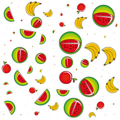 Wall Mural - fresh fruits pattern background