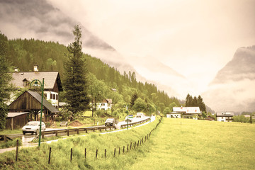 Canvas Print - Rain in rural Austria