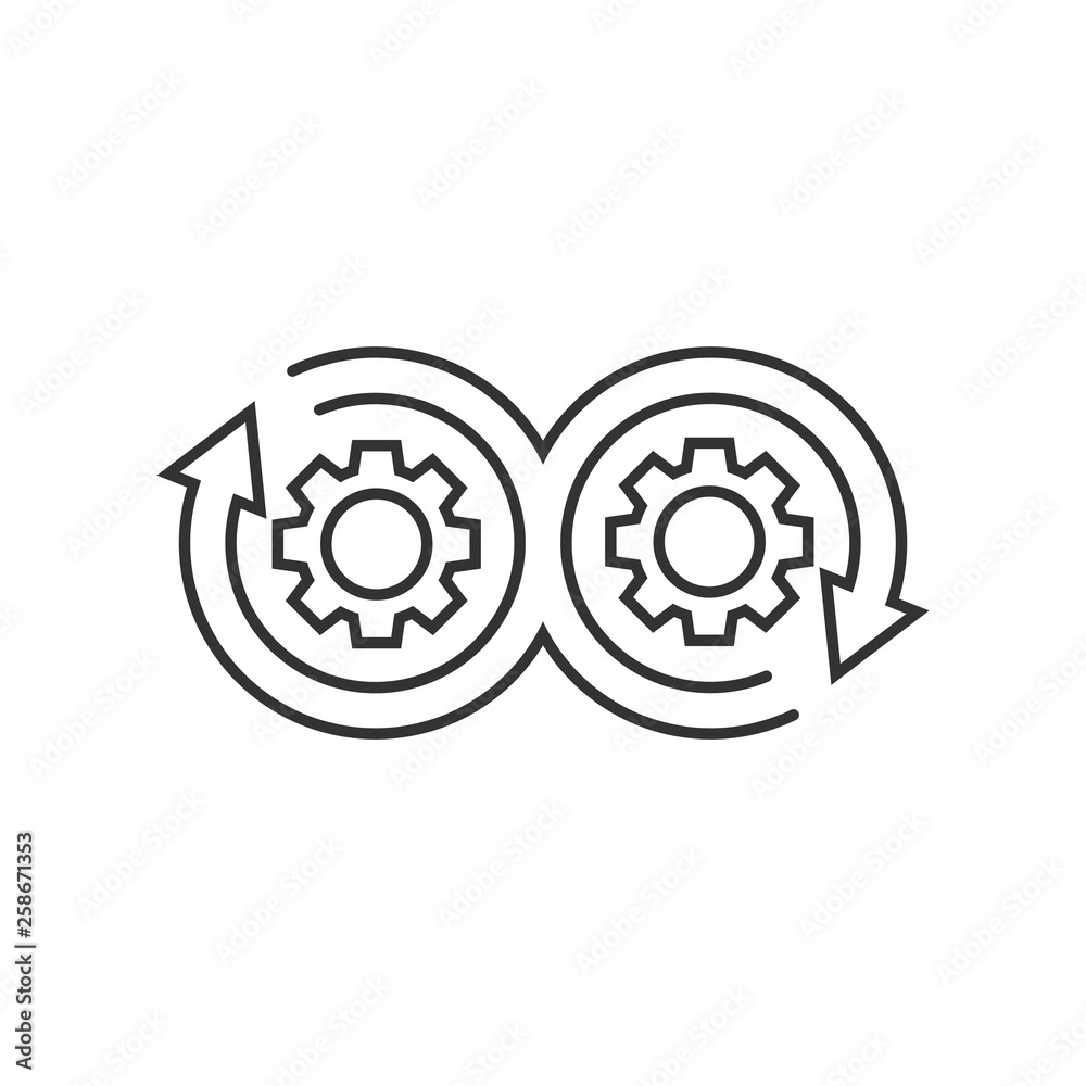 Development icon in flat style. Devops vector illustration on white ...