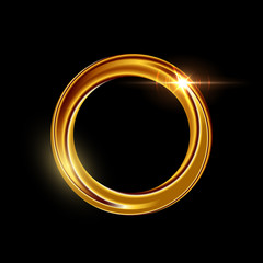 Poster - Golden shining circle text frame illustration