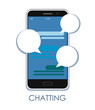 © EkaterinaGr - Chat messages notification on smartphone vector illustration, flat sms bubbles on mobile phone screen. Vector illustration on white background