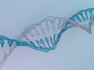 DNA chain. Abstract scientific background. 3D rendering