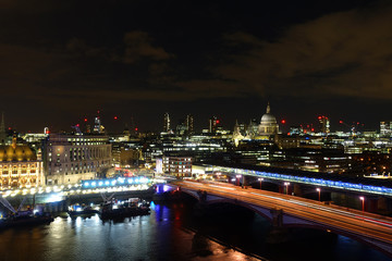 Wall Mural - Night shot from iconic Saint Paul Cathedral in the heart of City of London, United Kingdom