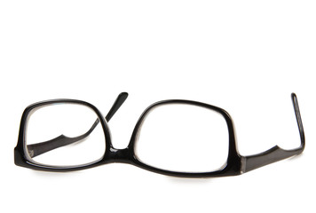 Black glasses for man on white background