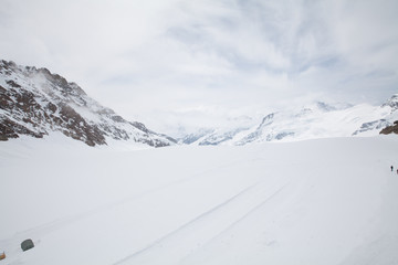 Jungfraujoch is a famous travel mountain of the Alps, Switzerland