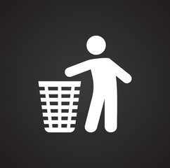 Fototapete - Trash bin icon on background for graphic and web design. Simple vector sign. Internet concept symbol for website button or mobile app.