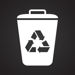 Fototapete - Trash bin icon on background for graphic and web design. Simple vector sign. Internet concept symbol for website button or mobile app.