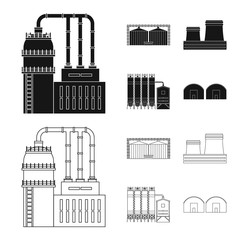 Vector design of production and structure logo. Set of production and technology stock vector illustration.