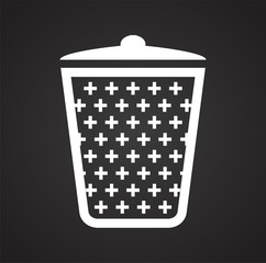 Fototapete - Trash bin icon on background for graphic and web design. Simple vector sign. Internet concept symbol for website button or mobile app.