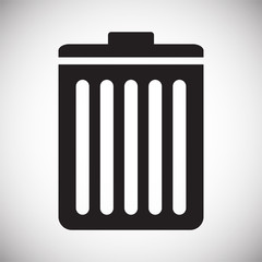 Fototapete - Trash bin icon on background for graphic and web design. Simple vector sign. Internet concept symbol for website button or mobile app.