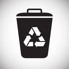 Fototapete - Trash bin icon on background for graphic and web design. Simple vector sign. Internet concept symbol for website button or mobile app.